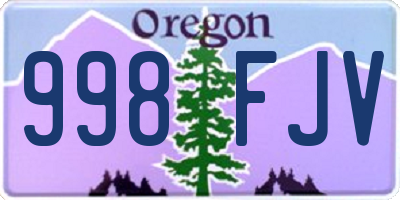 OR license plate 998FJV