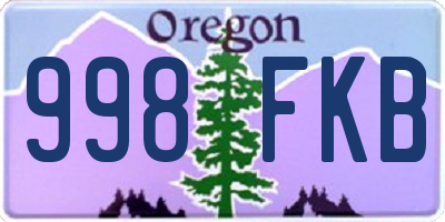 OR license plate 998FKB