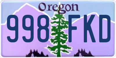 OR license plate 998FKD