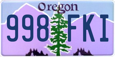 OR license plate 998FKI