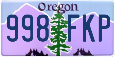 OR license plate 998FKP