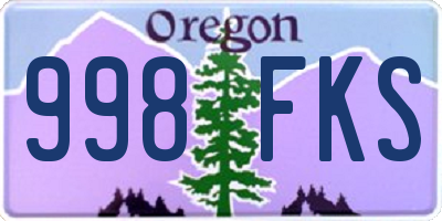 OR license plate 998FKS