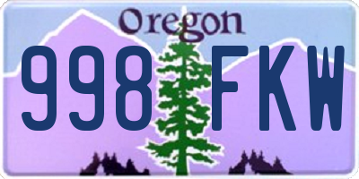 OR license plate 998FKW