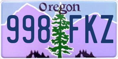 OR license plate 998FKZ