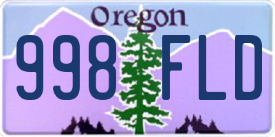 OR license plate 998FLD