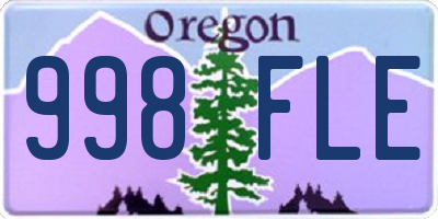OR license plate 998FLE
