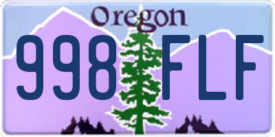 OR license plate 998FLF