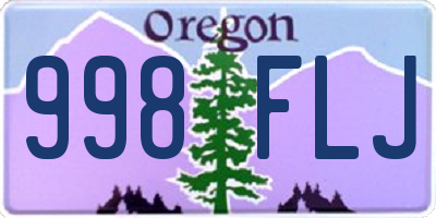 OR license plate 998FLJ