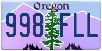 OR license plate 998FLL