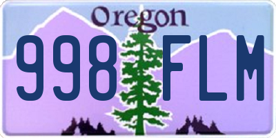OR license plate 998FLM