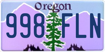 OR license plate 998FLN