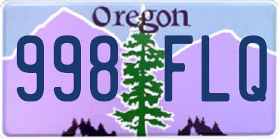 OR license plate 998FLQ