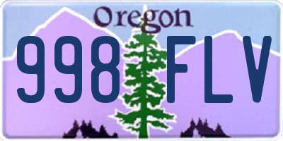 OR license plate 998FLV