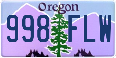 OR license plate 998FLW