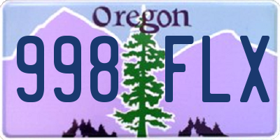 OR license plate 998FLX