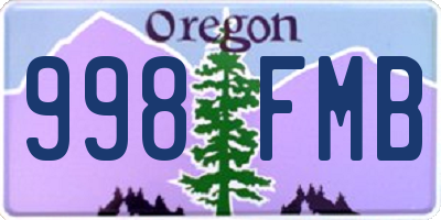 OR license plate 998FMB