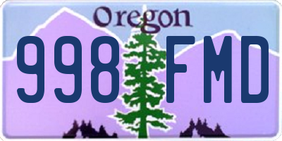 OR license plate 998FMD