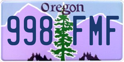 OR license plate 998FMF