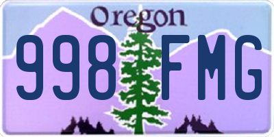 OR license plate 998FMG