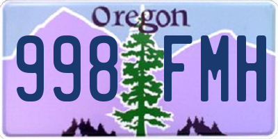 OR license plate 998FMH