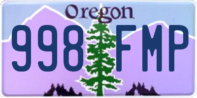 OR license plate 998FMP