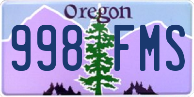 OR license plate 998FMS