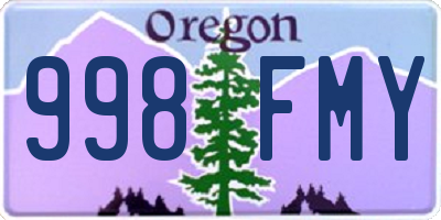 OR license plate 998FMY