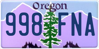 OR license plate 998FNA