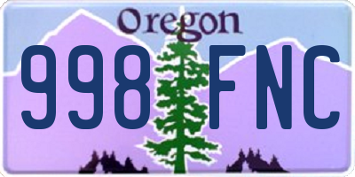 OR license plate 998FNC
