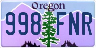 OR license plate 998FNR