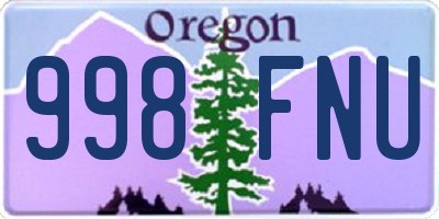 OR license plate 998FNU