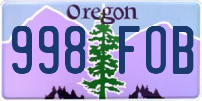 OR license plate 998FOB