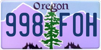 OR license plate 998FOH