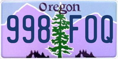 OR license plate 998FOQ