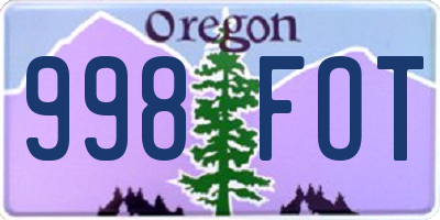 OR license plate 998FOT