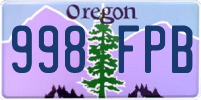 OR license plate 998FPB