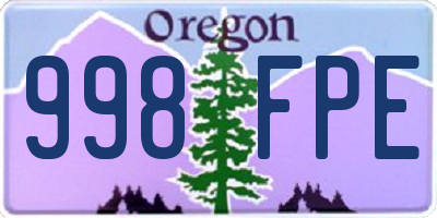 OR license plate 998FPE