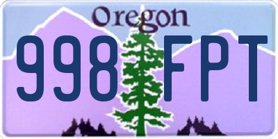 OR license plate 998FPT