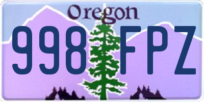 OR license plate 998FPZ