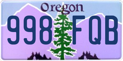 OR license plate 998FQB