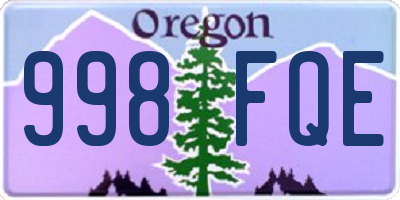 OR license plate 998FQE