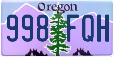 OR license plate 998FQH
