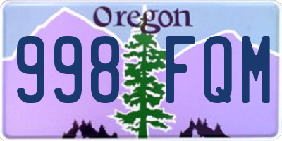 OR license plate 998FQM