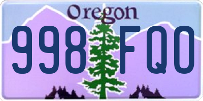 OR license plate 998FQO