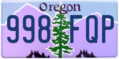 OR license plate 998FQP