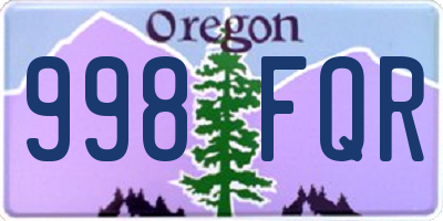 OR license plate 998FQR