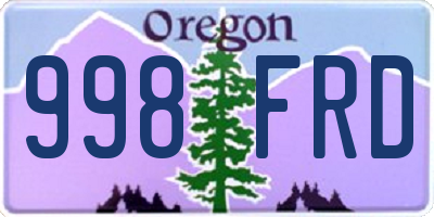 OR license plate 998FRD