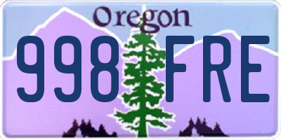 OR license plate 998FRE