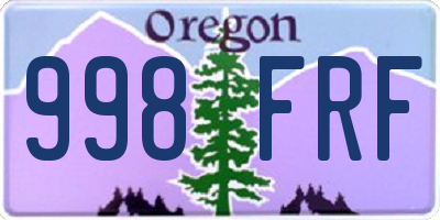 OR license plate 998FRF