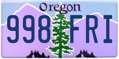 OR license plate 998FRI